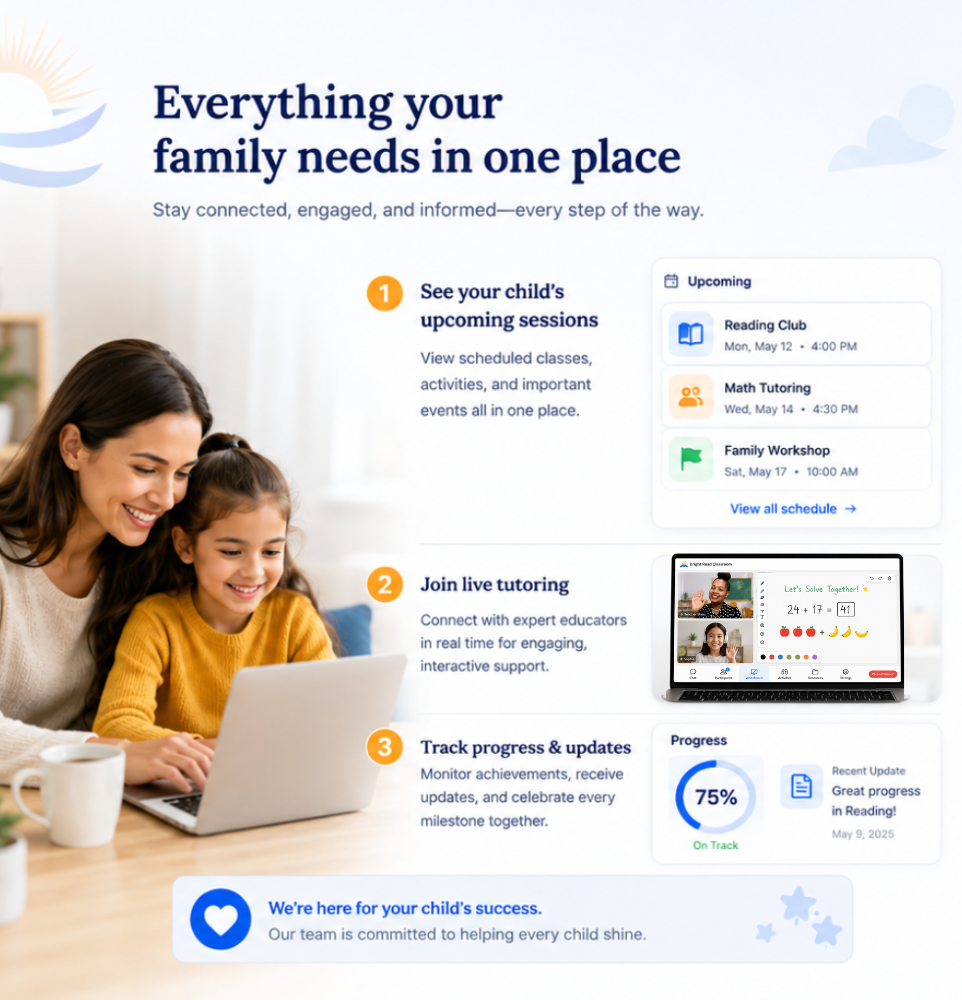 Bright Road portal overview for families